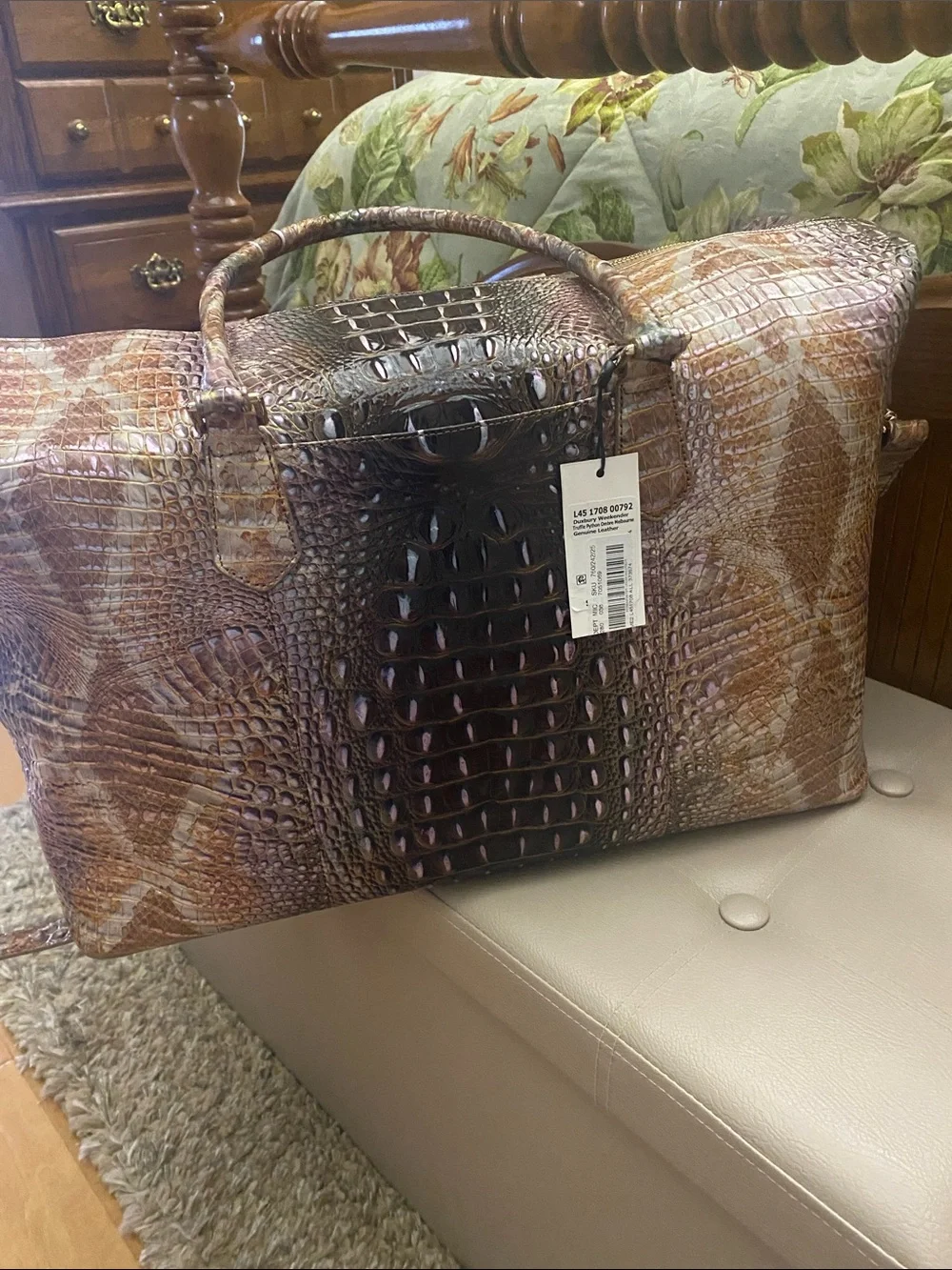 Brahmin Duxberry Rare Weekender- Truffle Python Ombre